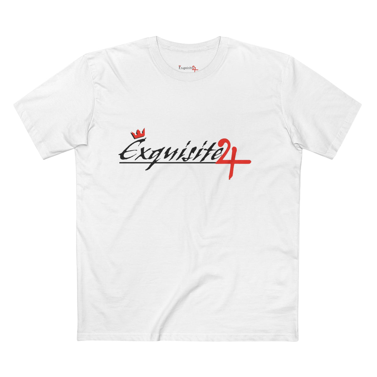 Cursive Exquisite 24 Red Accent Logo Graphic Tee
