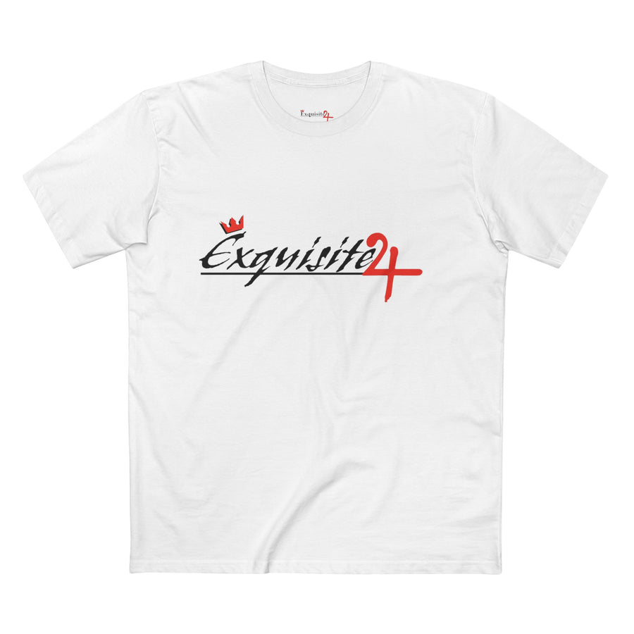 Cursive Exquisite 24 Red Accent Logo Graphic Tee