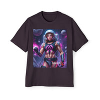 Astronaut Warrior Graphic Tee — Men's Sci‑Fi Space Gamer Oversized Shirt