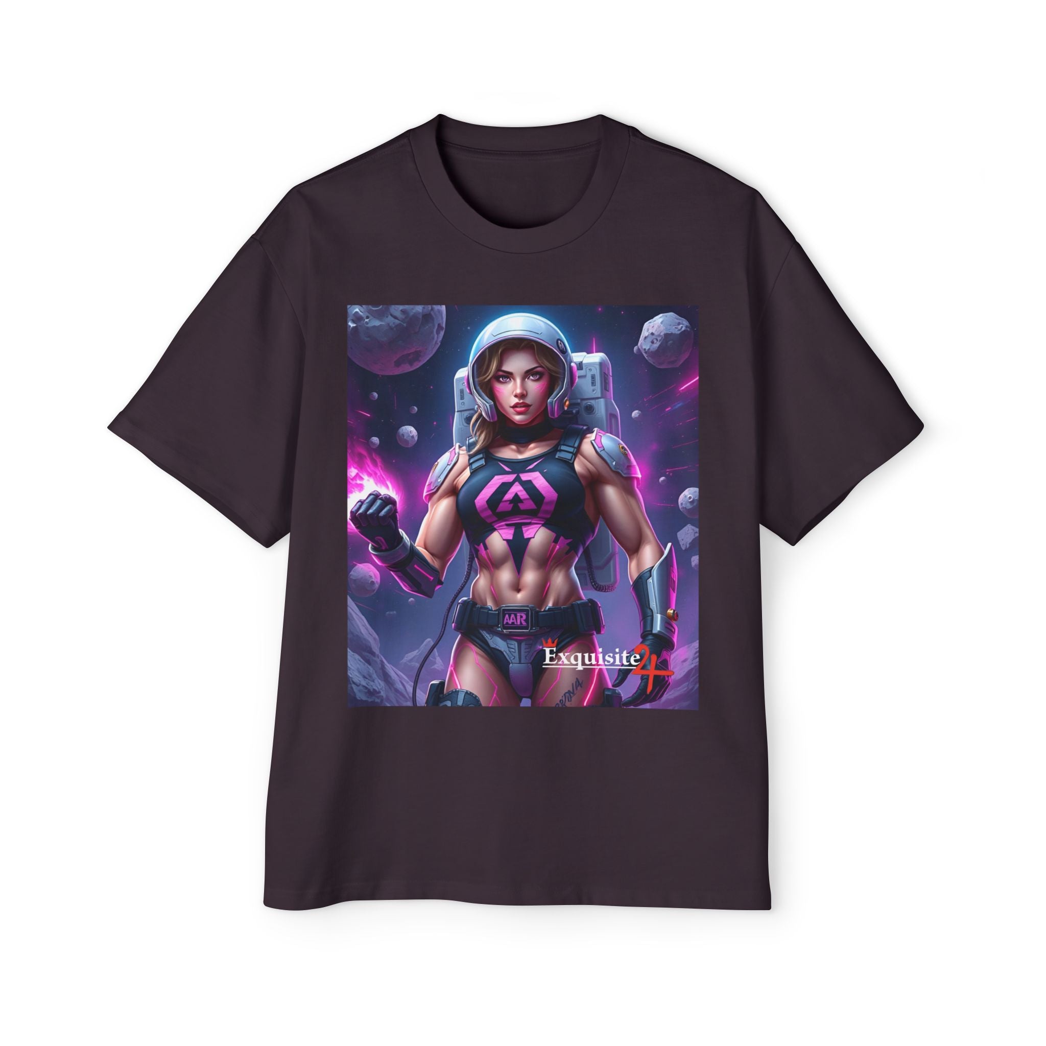 Astronaut Warrior Graphic Tee — Men's Sci‑Fi Space Gamer Oversized Shirt