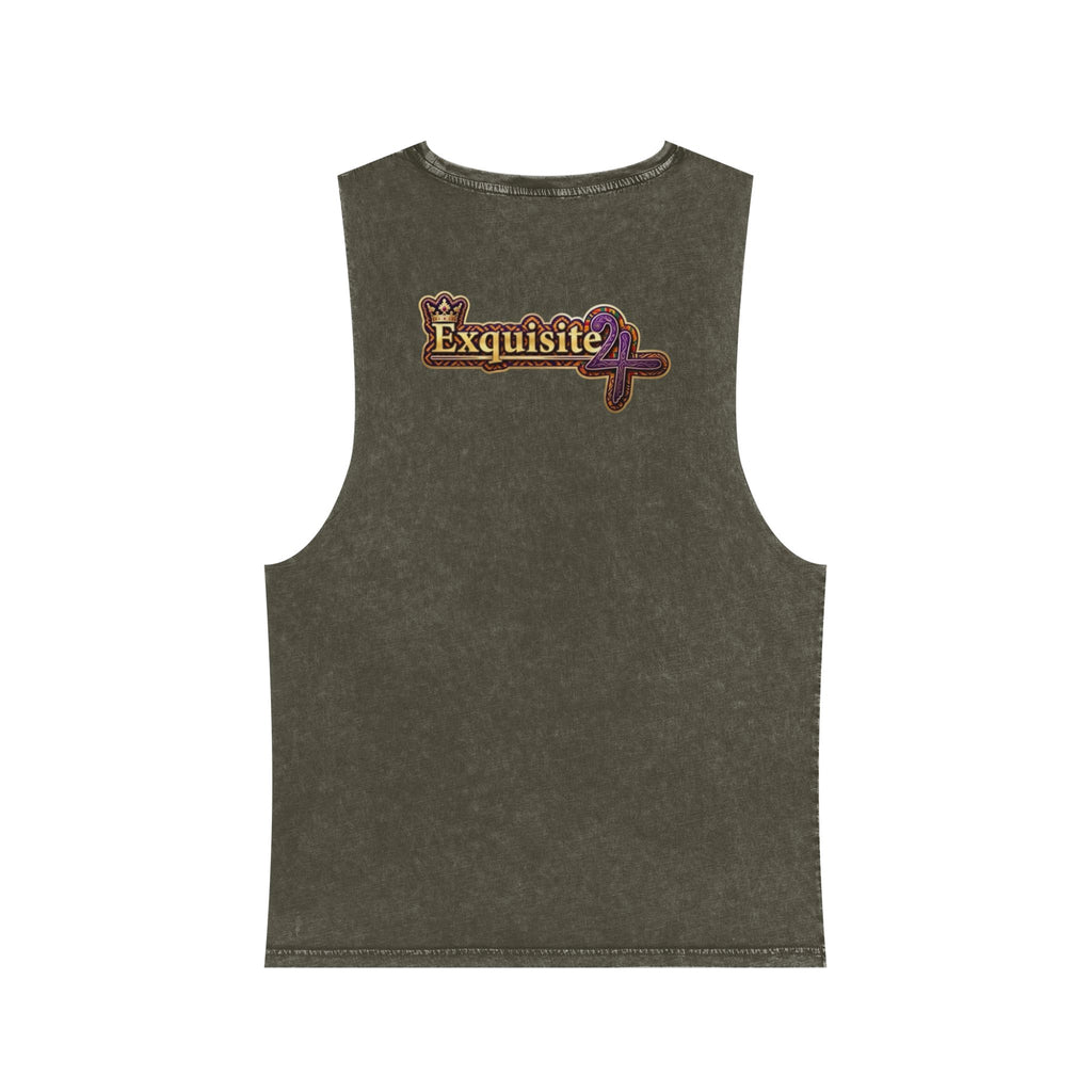 Stonewash Tank Top — Colorful 'Exquisite 24' Grillz Graphic