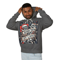 Laugh Now Cry Later Skull Hoodie — Vintage Rose Graphic