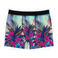 Tropical Floral Boxer Briefs — Vibrant Palm & Hibiscus All-Over Print