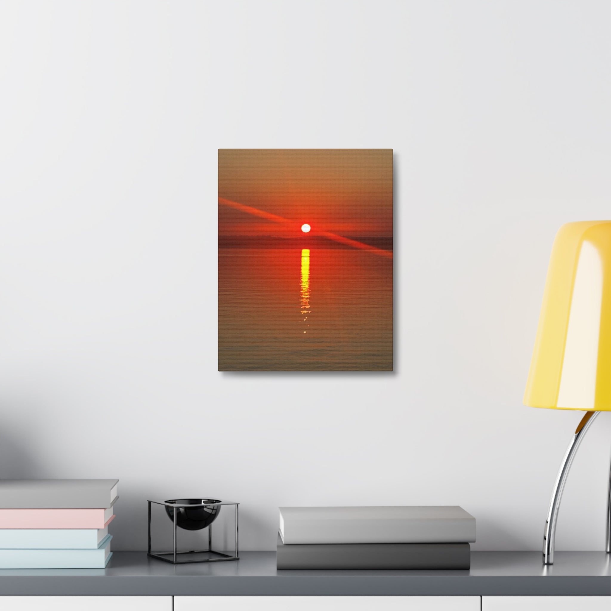 Sunset Reflection Stretched Canvas Wall Art