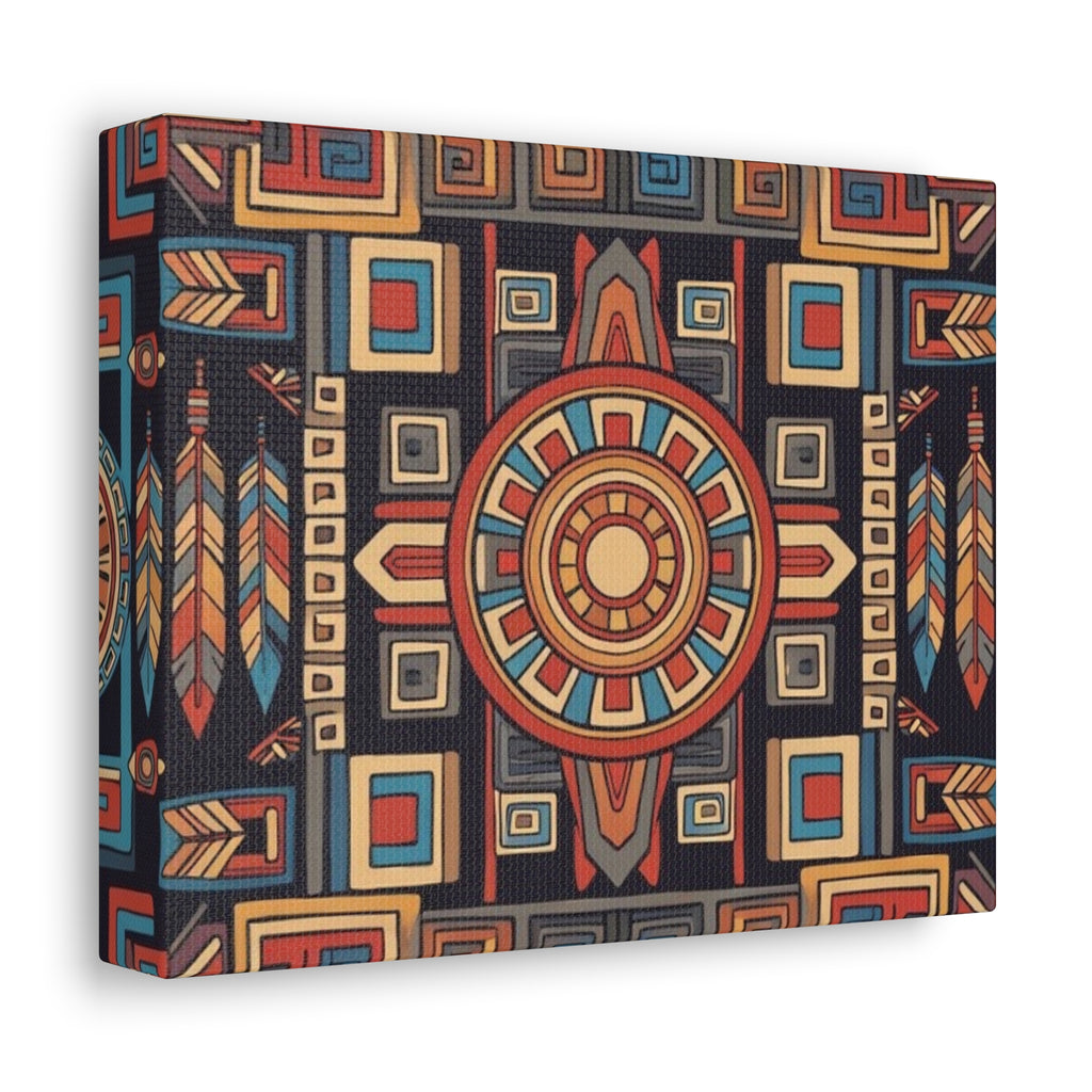 Southwestern Geometric Canvas Art — Tribal Mandala Wall Decor