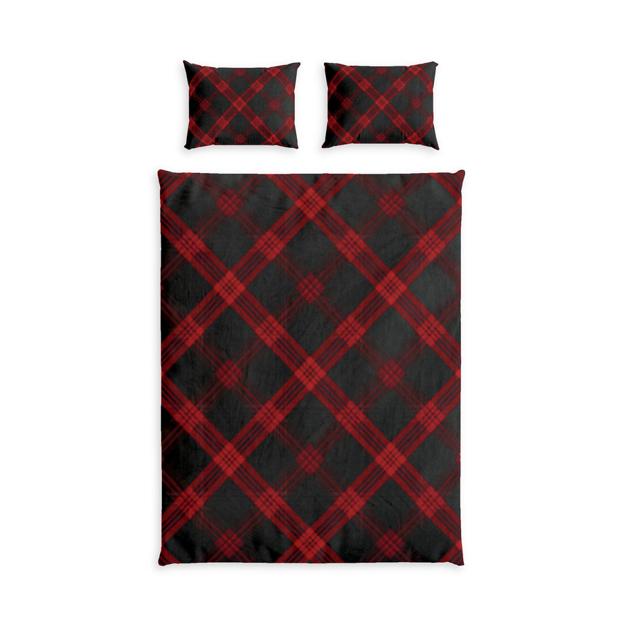 Red & Black Plaid Cotton Duvet Cover Set