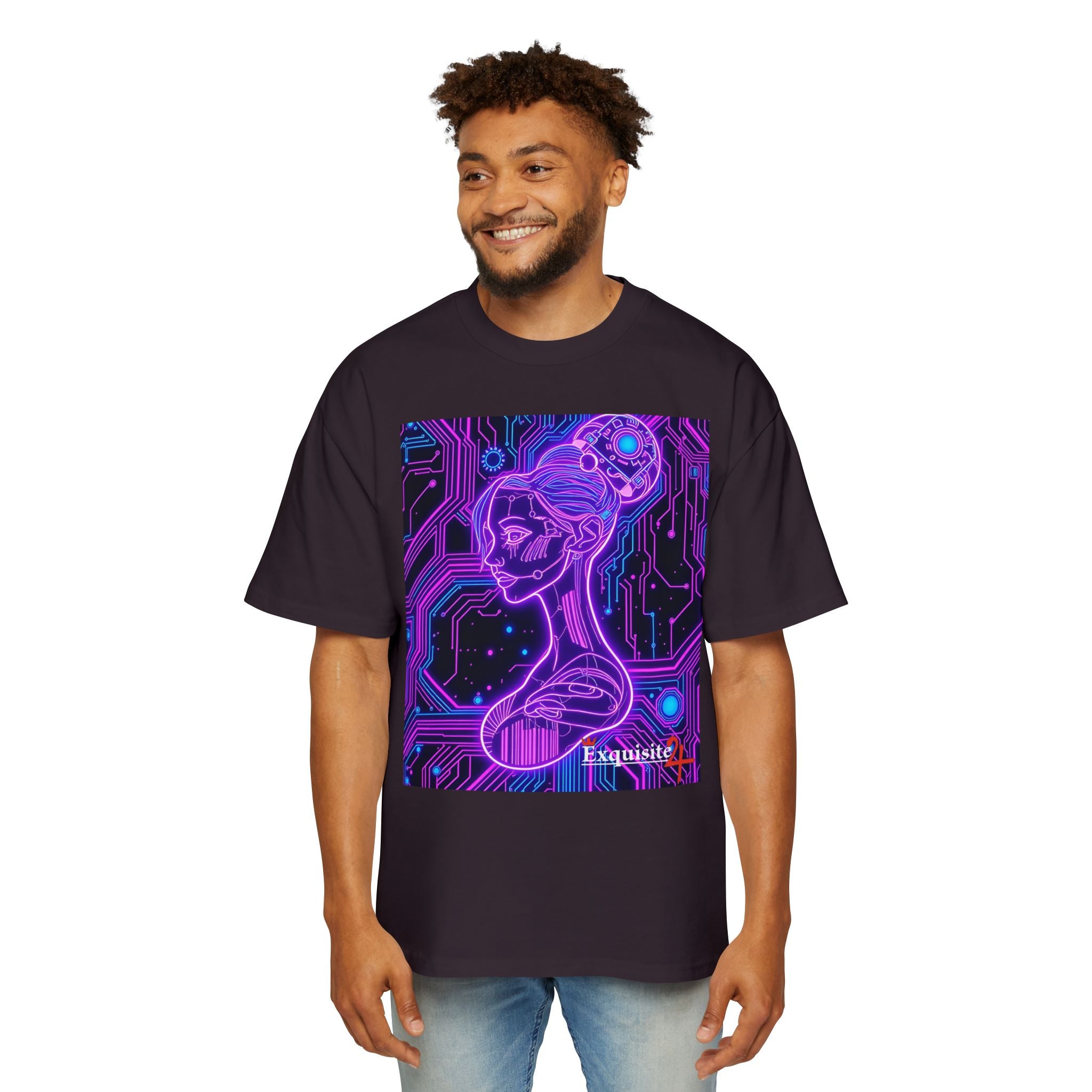 Cyberpunk Goddess Graphic Tee Oversized Men's T-Shirt