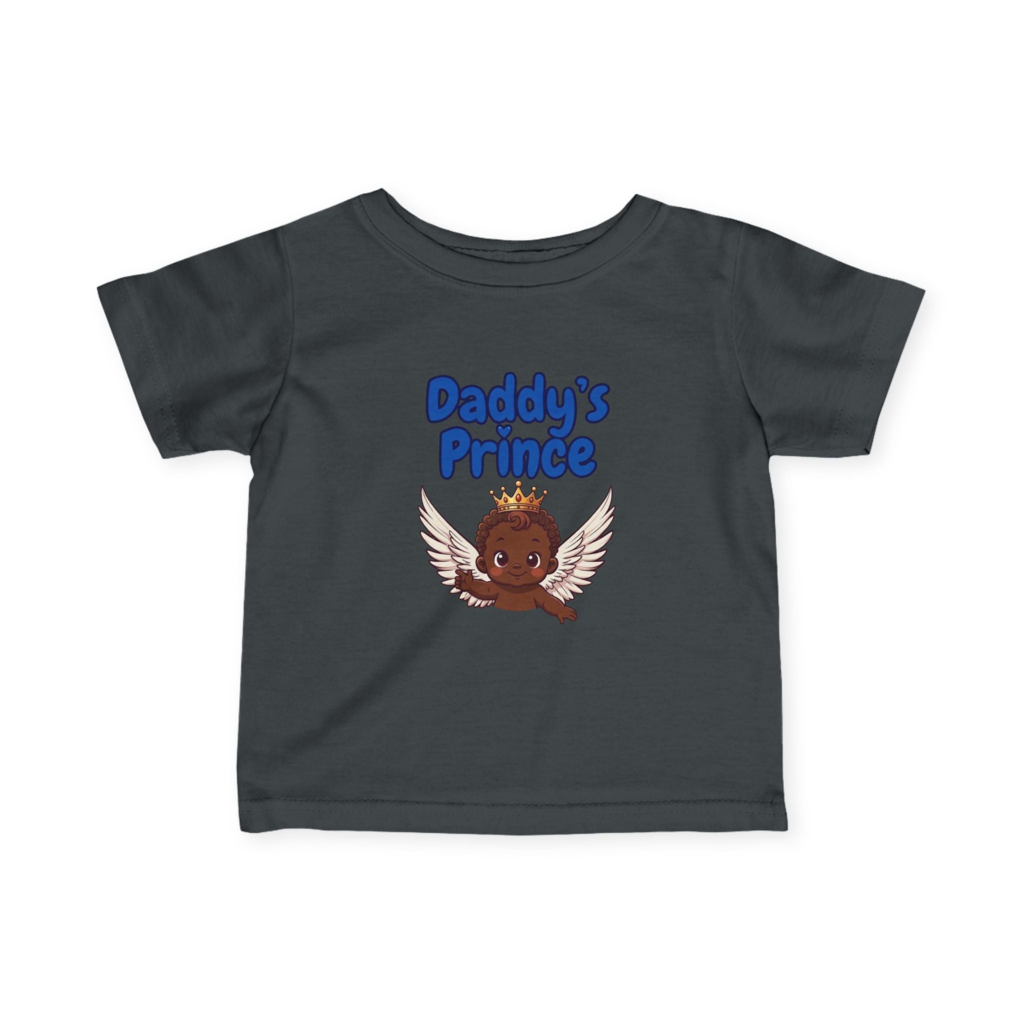 Infant Tee — "Daddy's Prince" Baby T‑Shirt with Crowned Angel Design