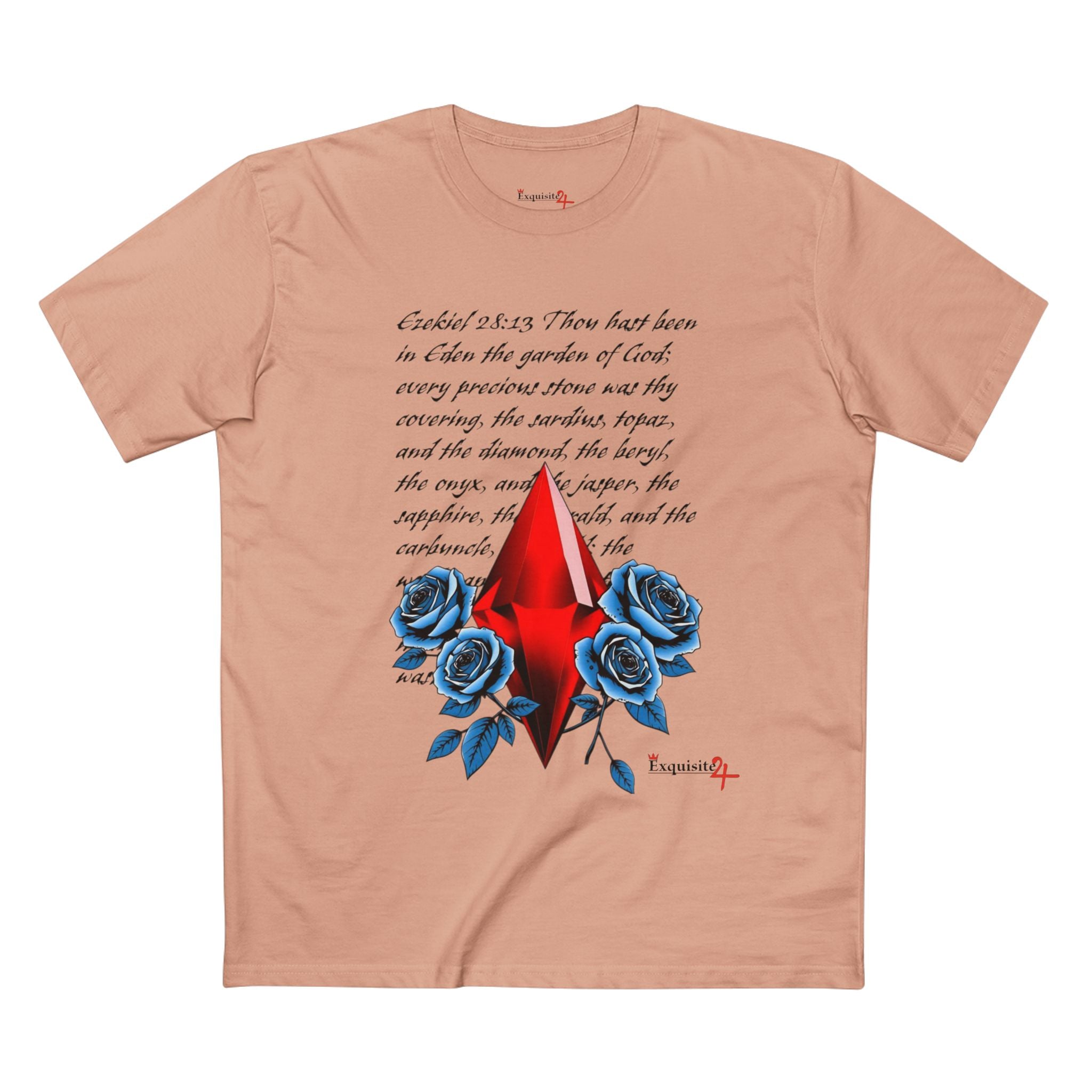 Ezekiel 28:13 Ruby Blue Roses Graphic Tee