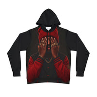 Red Beanie Portrait Athletic Hoodie