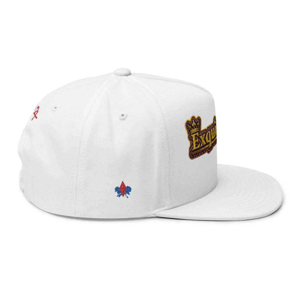 Exquisite 24 Embroidered Floral Patch Flat Bill Cap