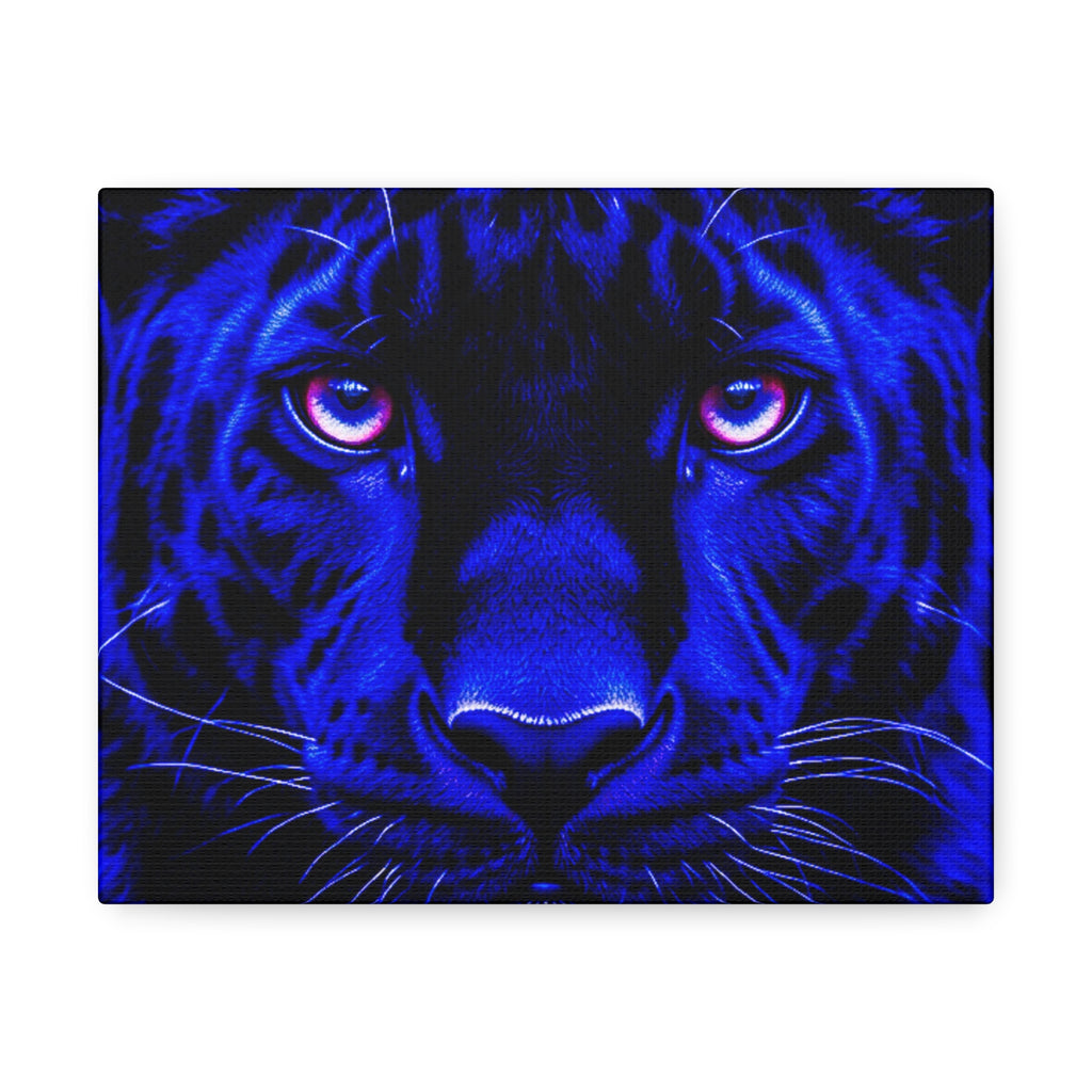 Blue Panther Stretched Canvas Wall Art