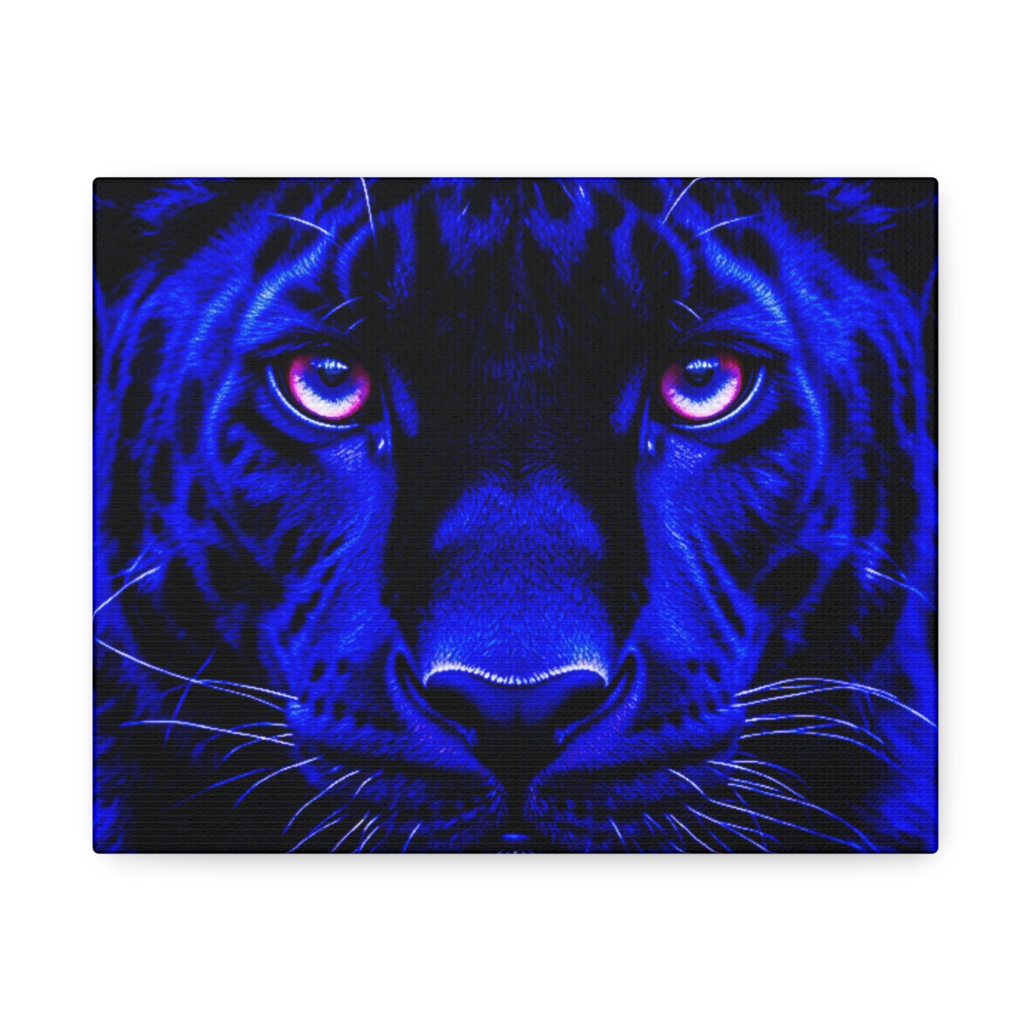 Blue Panther Stretched Canvas Wall Art