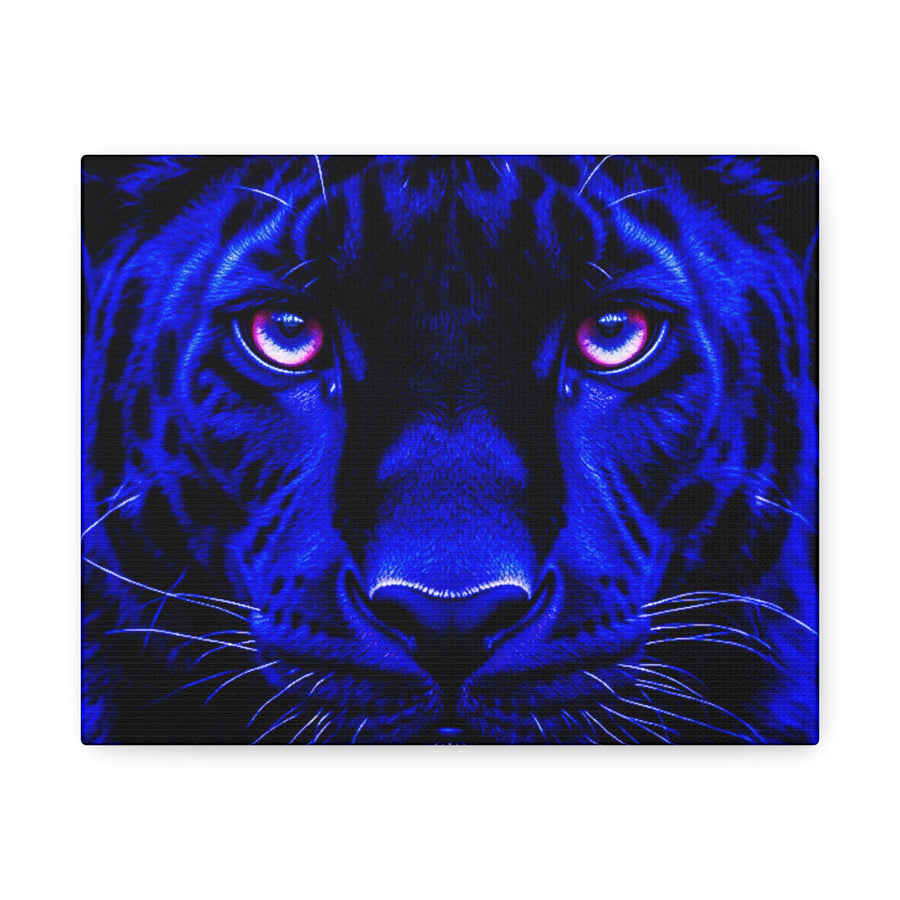 Blue Panther Stretched Canvas Wall Art