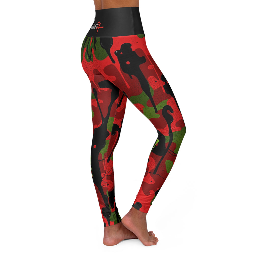 Red Camo High-Waisted Workout Leggings