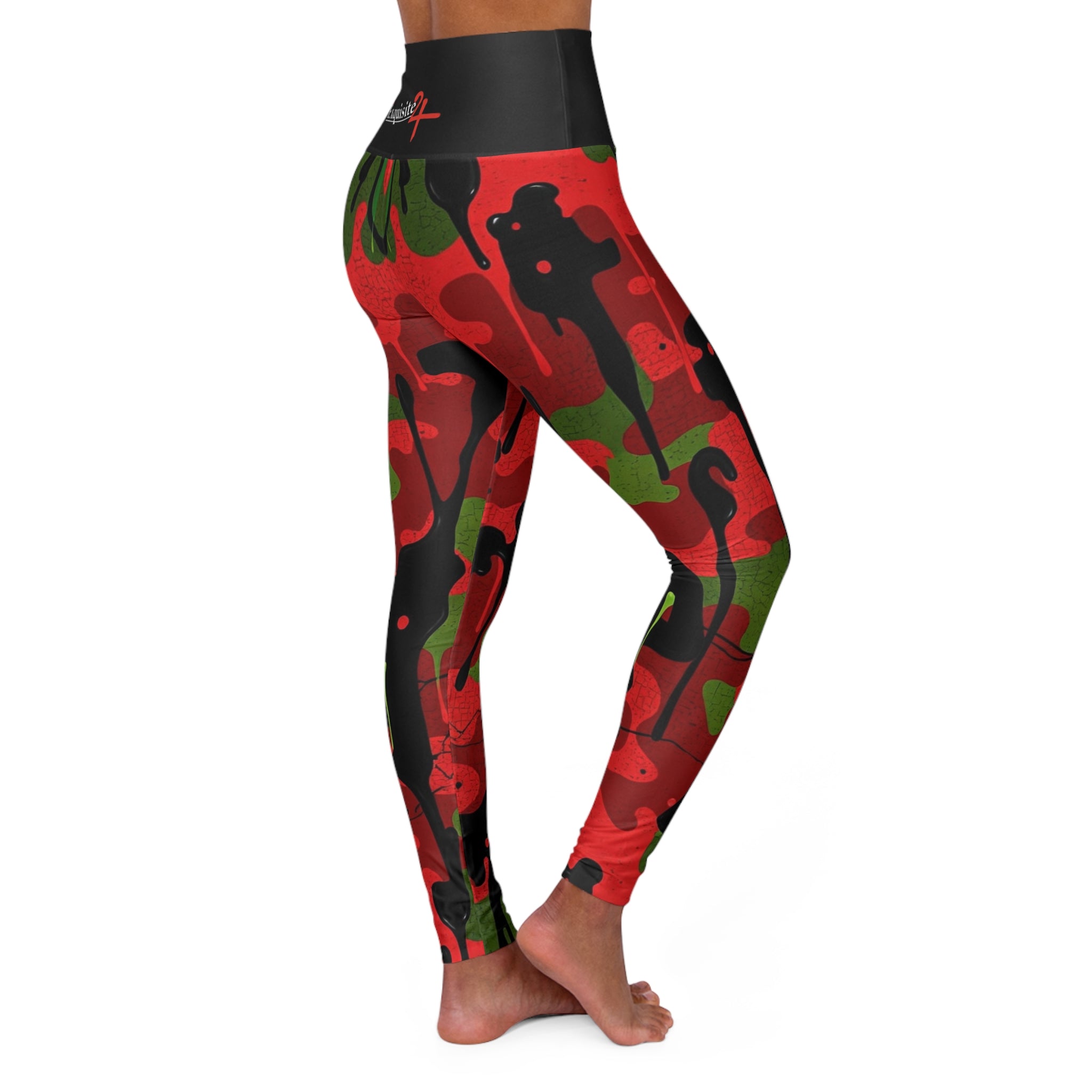 Red Camo High-Waisted Workout Leggings
