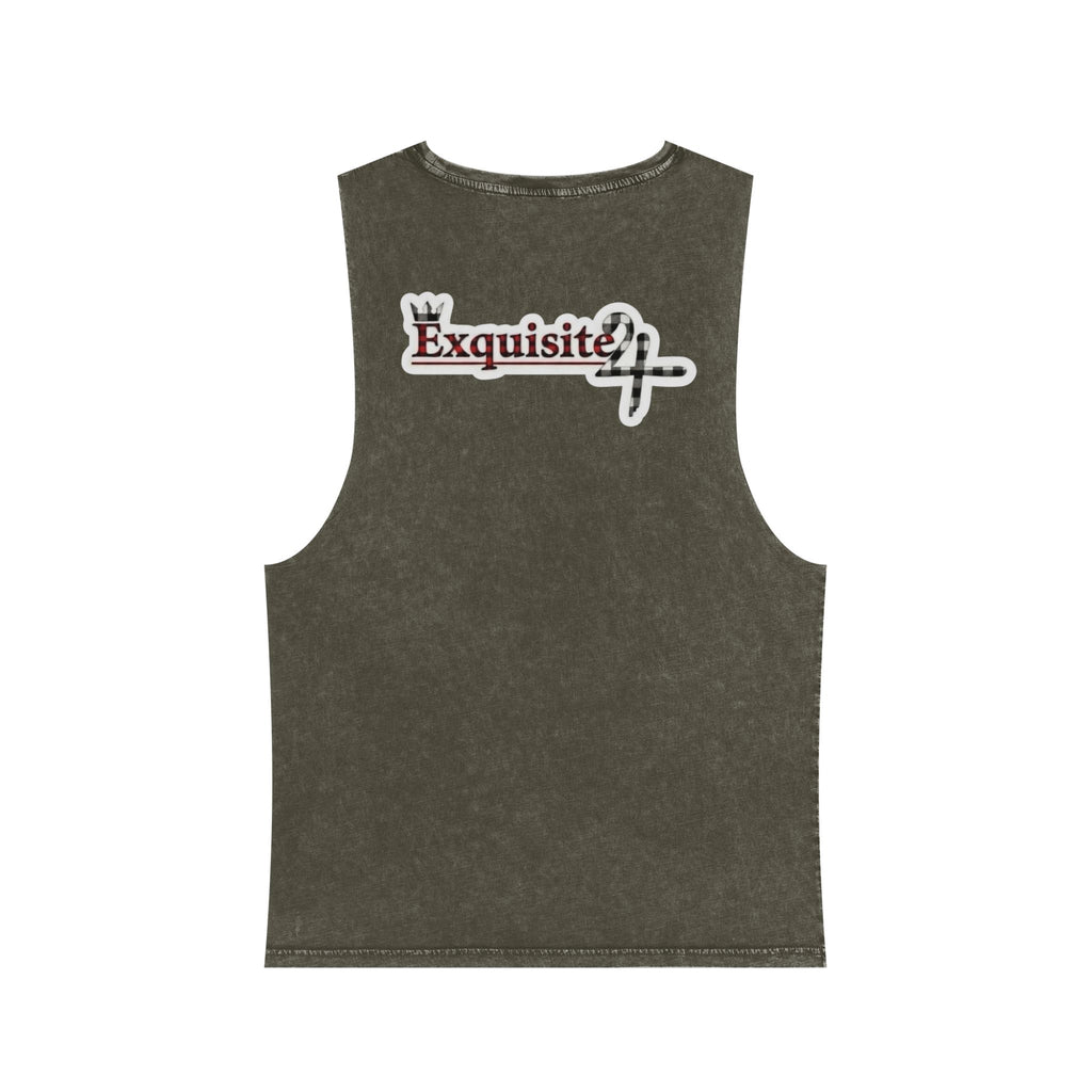 Exquisite 24 Patchwork Tank Top — Stonewash Plaid Graphic Tank