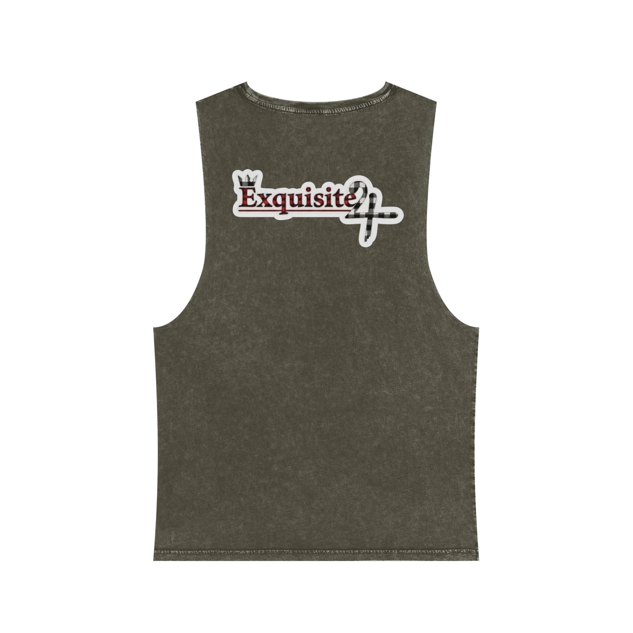 Exquisite 24 Patchwork Tank Top — Stonewash Plaid Graphic Tank