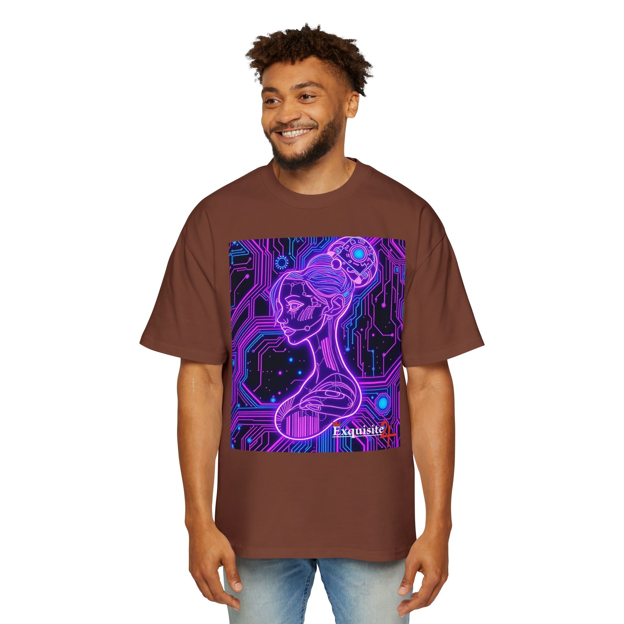 Cyberpunk Goddess Graphic Tee Oversized Men's T-Shirt