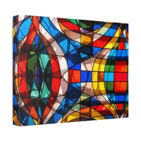 Stained Glass Abstract Stretched Canvas Print — Colorful Geometric Wall Art