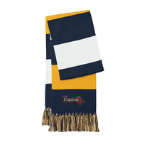 Embroidered Spectator Scarf — Striped Team Fan Scarf with Fringe