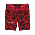 Red Leopard Print Workout Shorts — Women's Athletic Biker Shorts