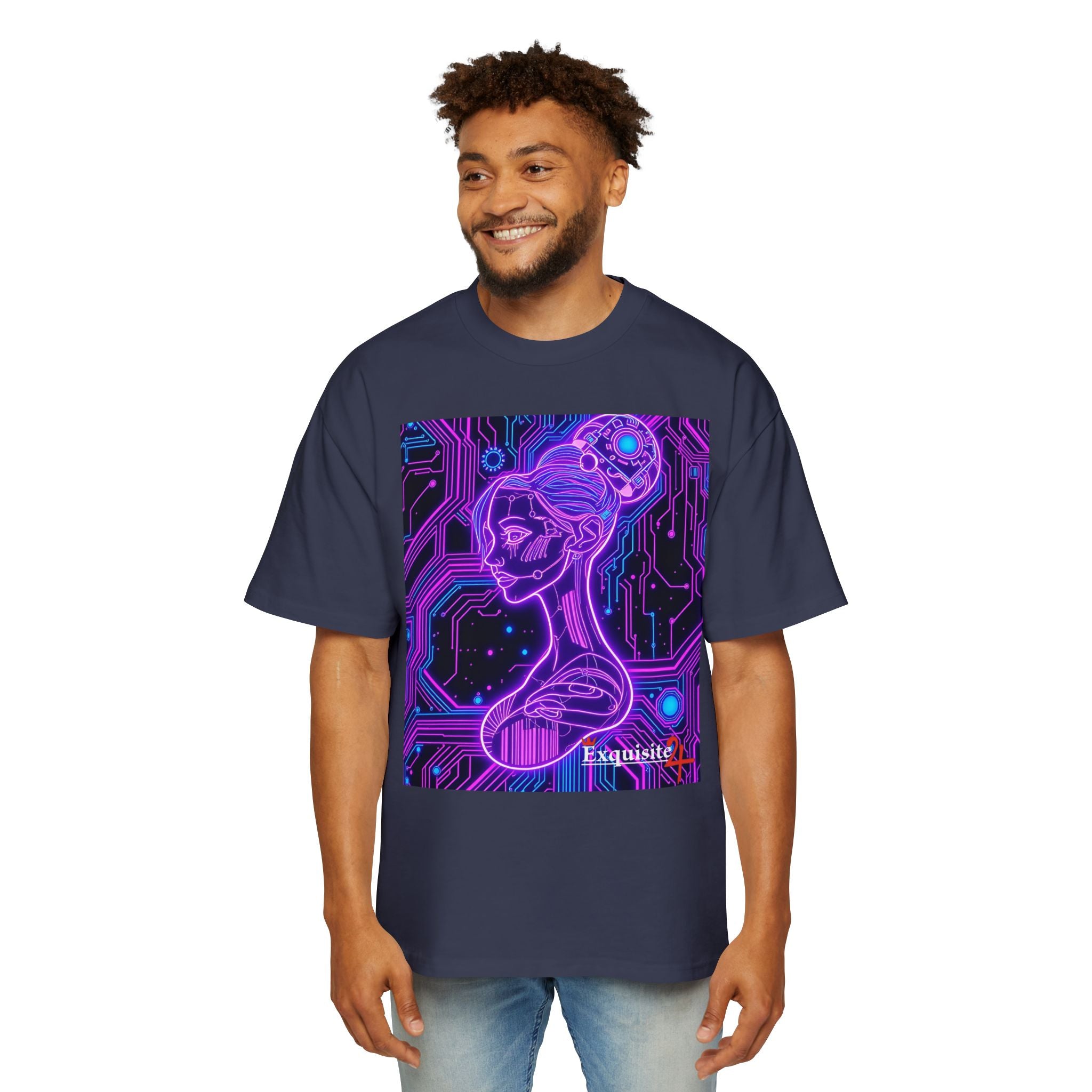 Cyberpunk Goddess Graphic Tee Oversized Men's T-Shirt