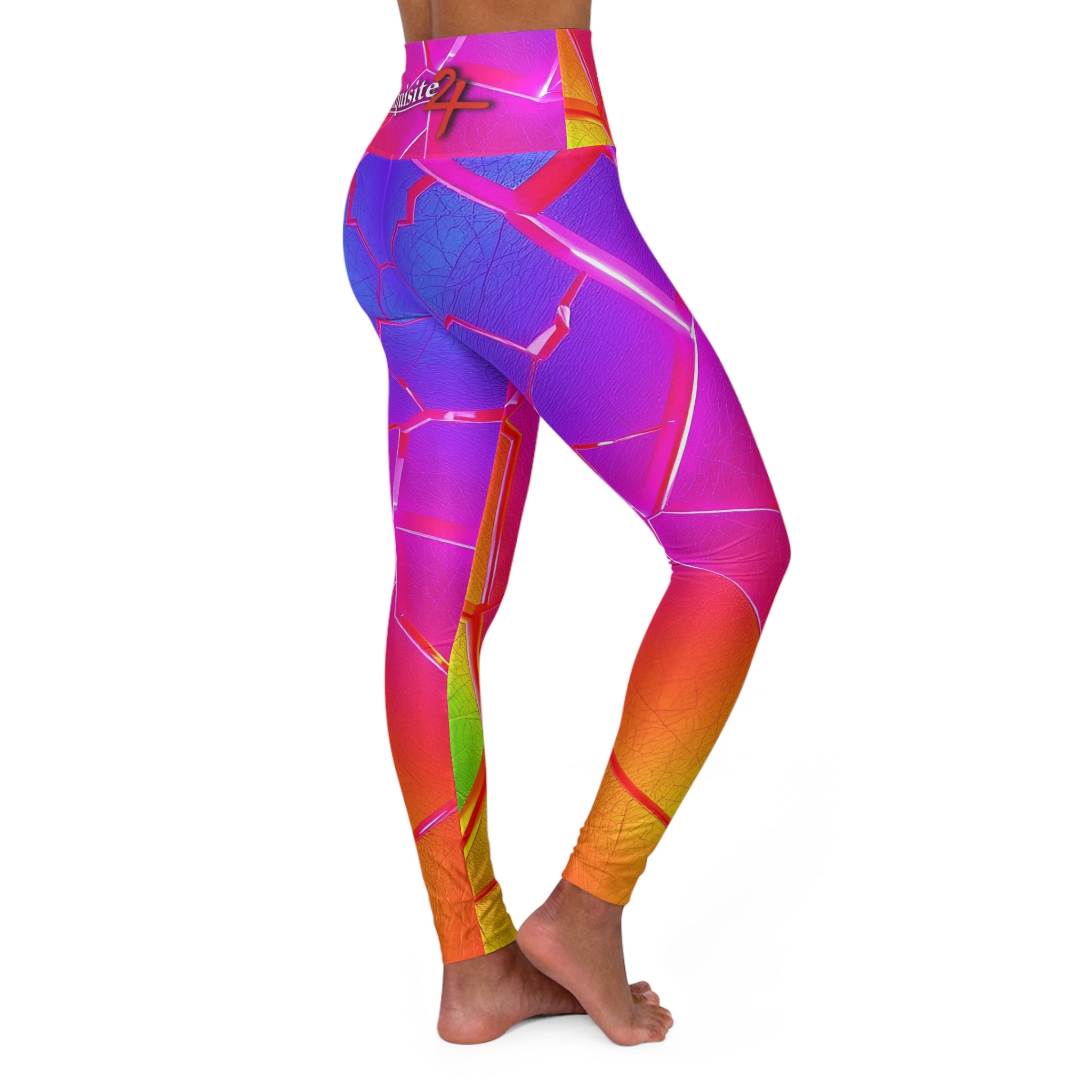 High-Waisted Yoga Leggings — Exquisite 24 Vibrant Gradient Activewear