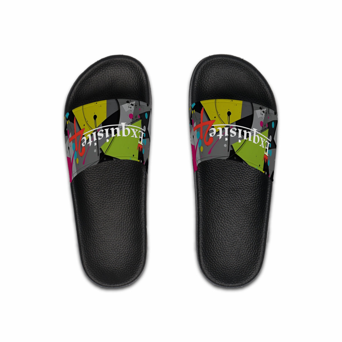 Graffiti-Print Men's Slide Sandals — Urban Street Style Pool Slides