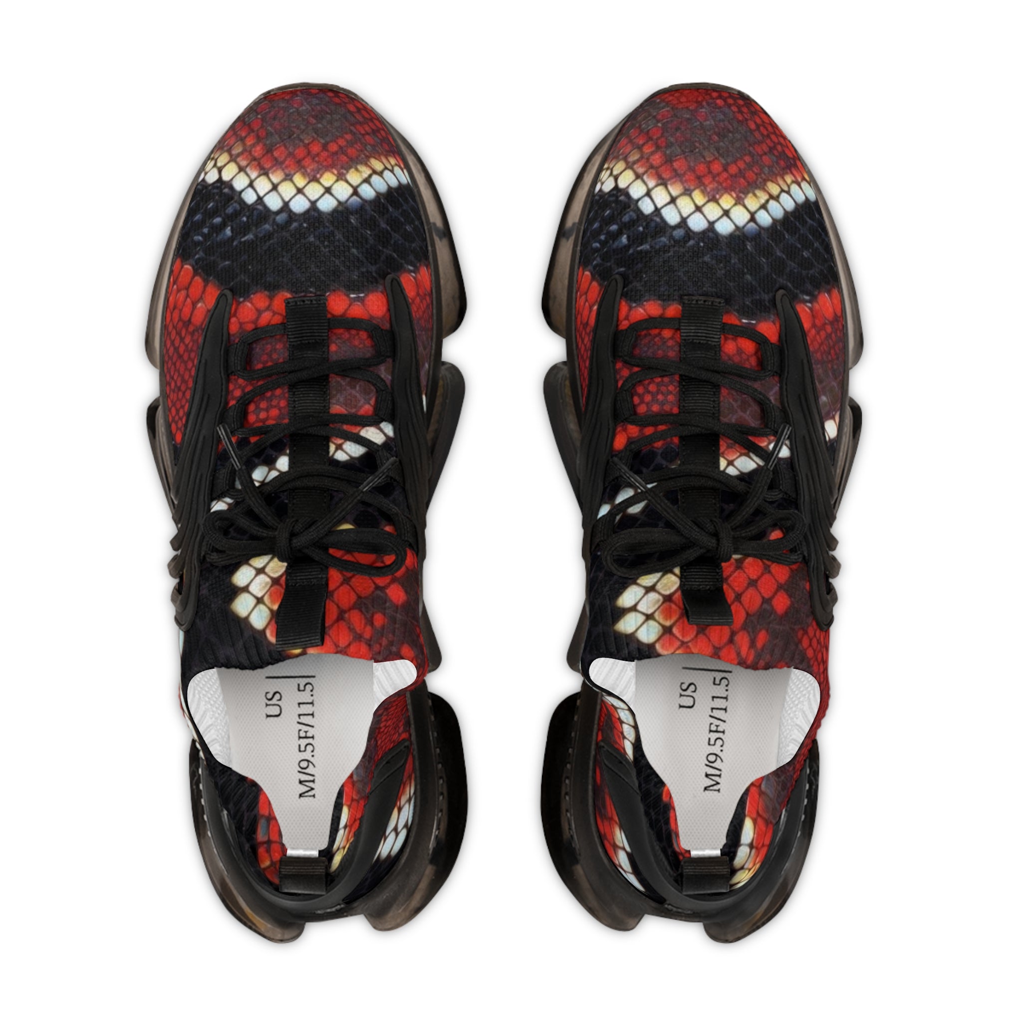 Men's Mesh Snakeskin Print Sneakers