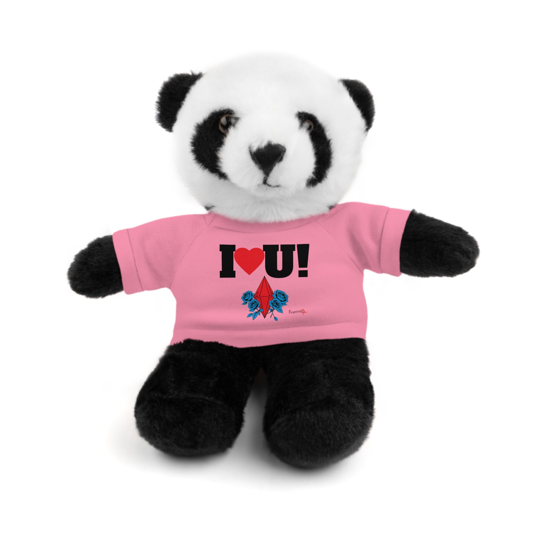 Plush Bear with Branded Tee – Red Diamond and Blue Roses Teddy