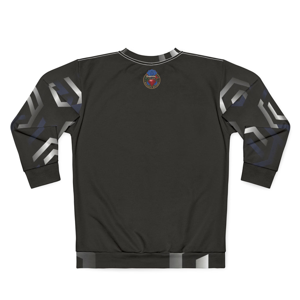 Geometric Black Crewneck Sweatshirt