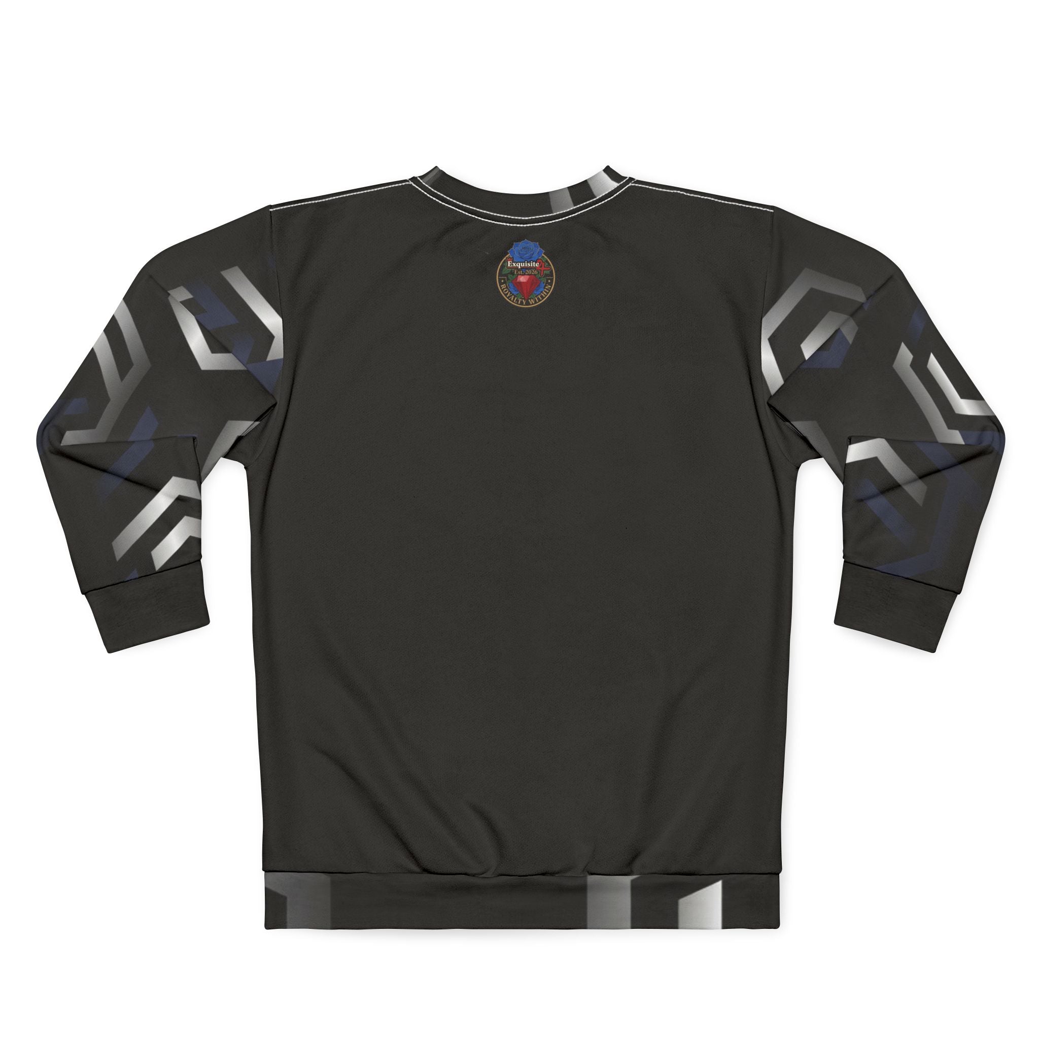 Geometric Black Crewneck Sweatshirt
