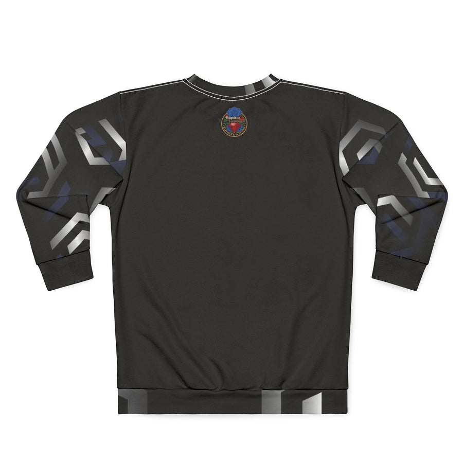 Geometric Black Crewneck Sweatshirt