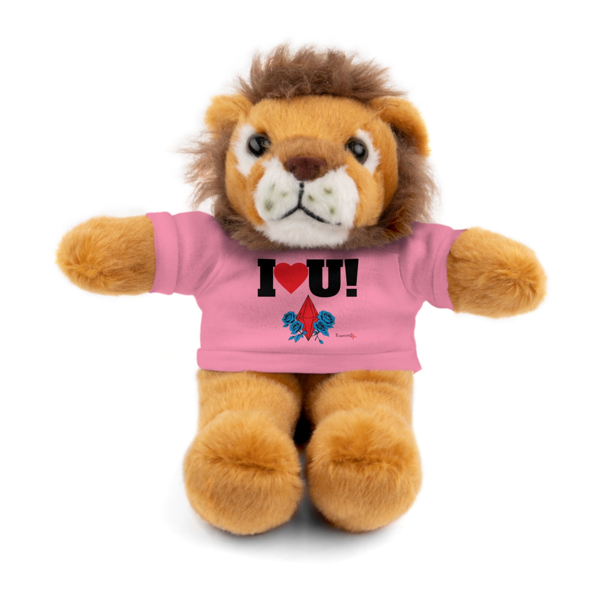 Plush Bear with Branded Tee – Red Diamond and Blue Roses Teddy