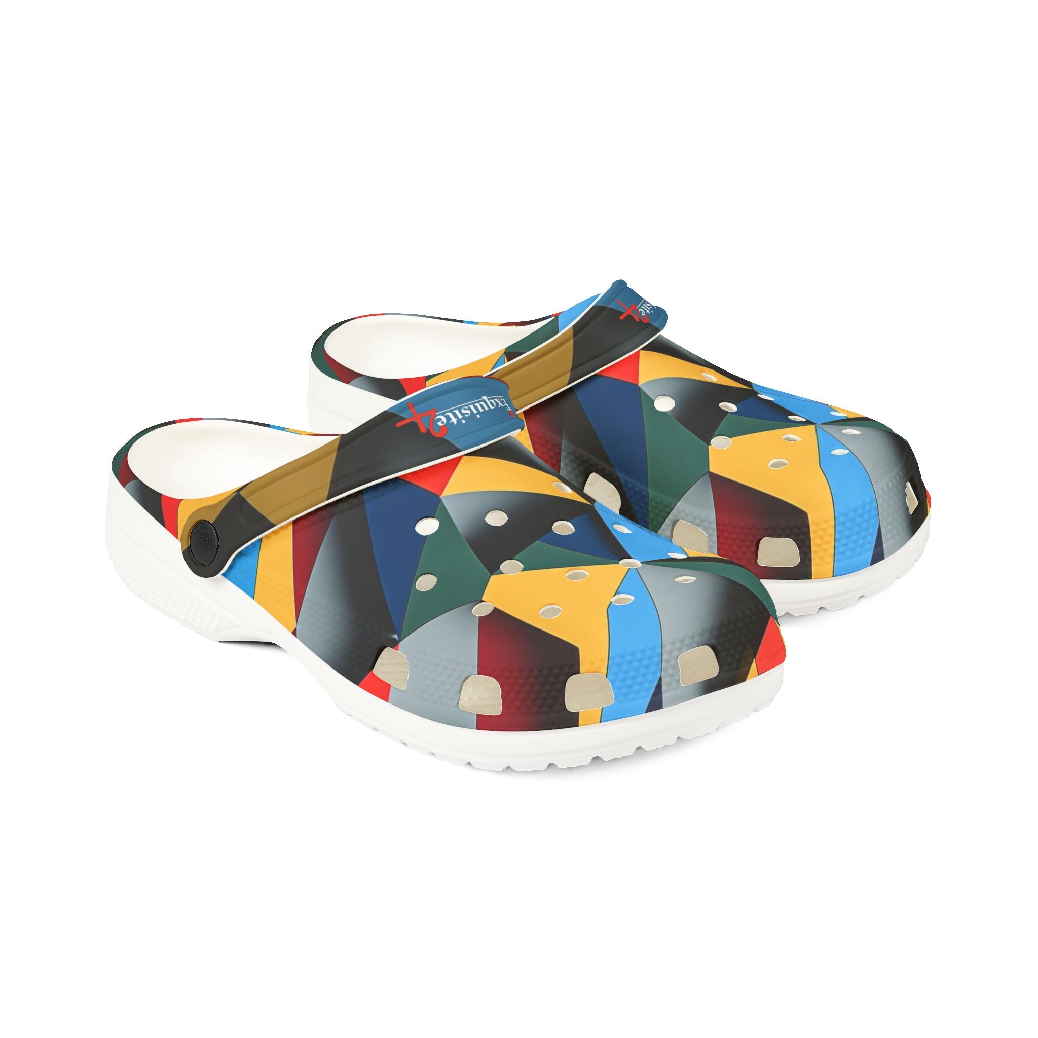 Abstract Geometric EVA Foam Clogs — Colorful Modern Slip-On Shoes