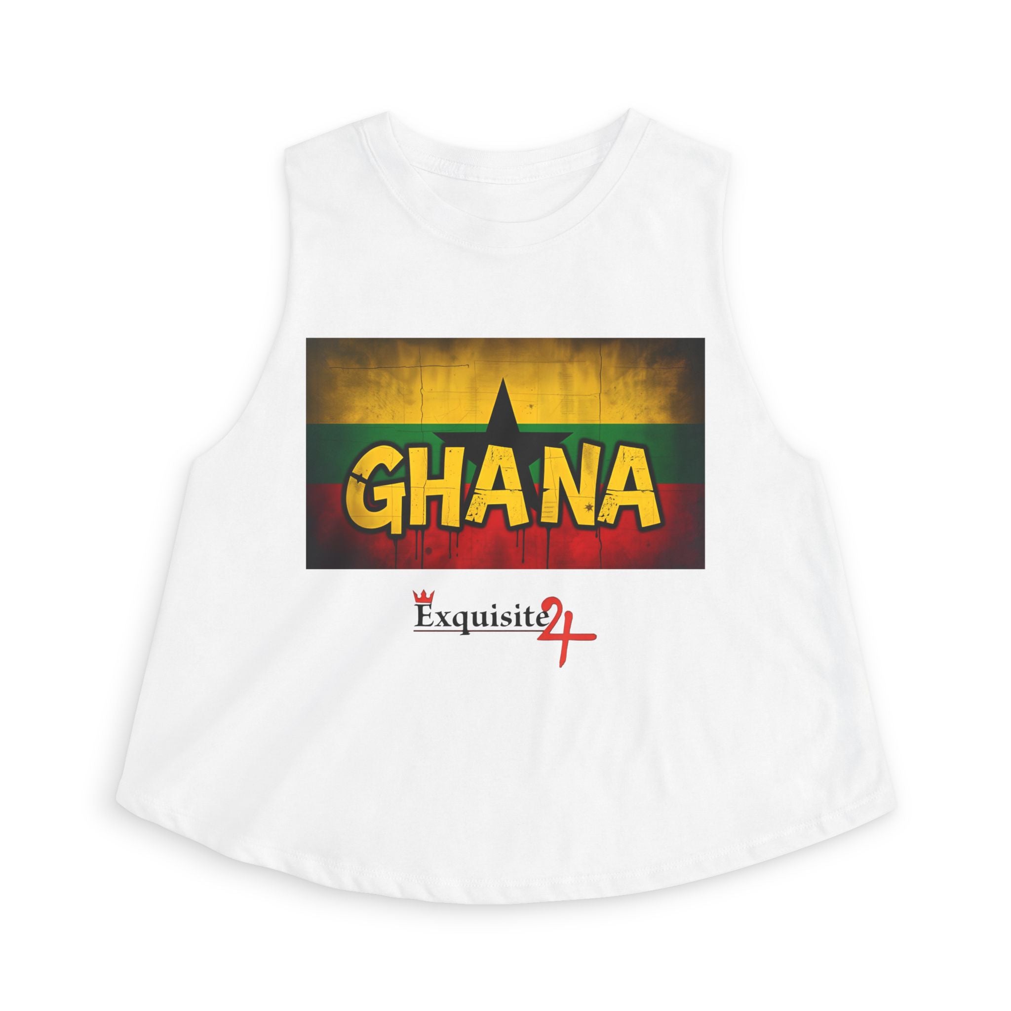 Ghana Flag Crop Top — Retro Rasta Graphic Women’s Tank