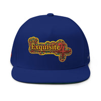 Embroidered 'Exquisite 24' Flat Bill Cap — Kente-Inspired Patch Snapback