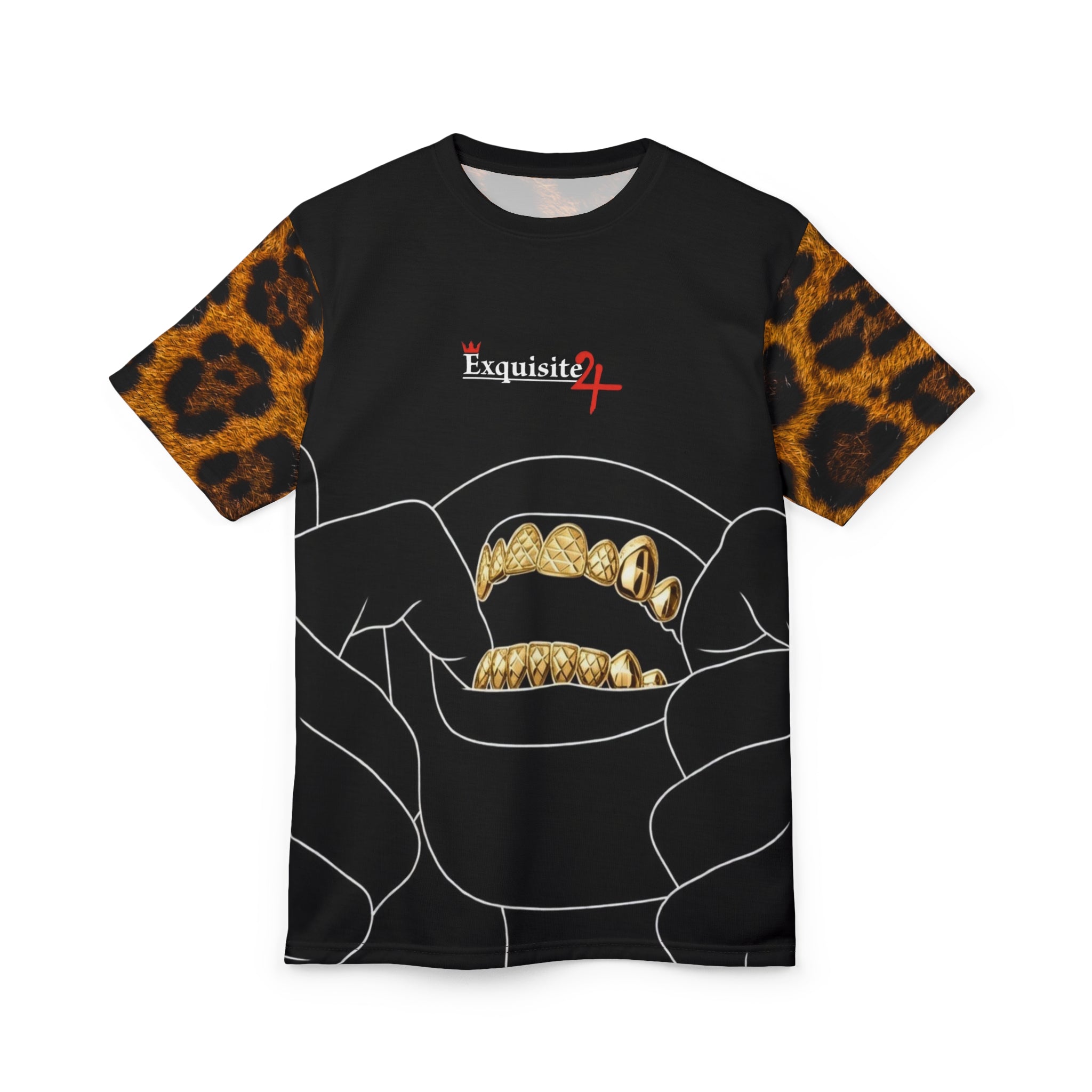 Gold Grillz Leopard Sleeve Tee