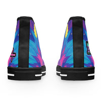 Women's High Top Sneakers — Vibrant Tie-Dye Floral High-Top Shoes