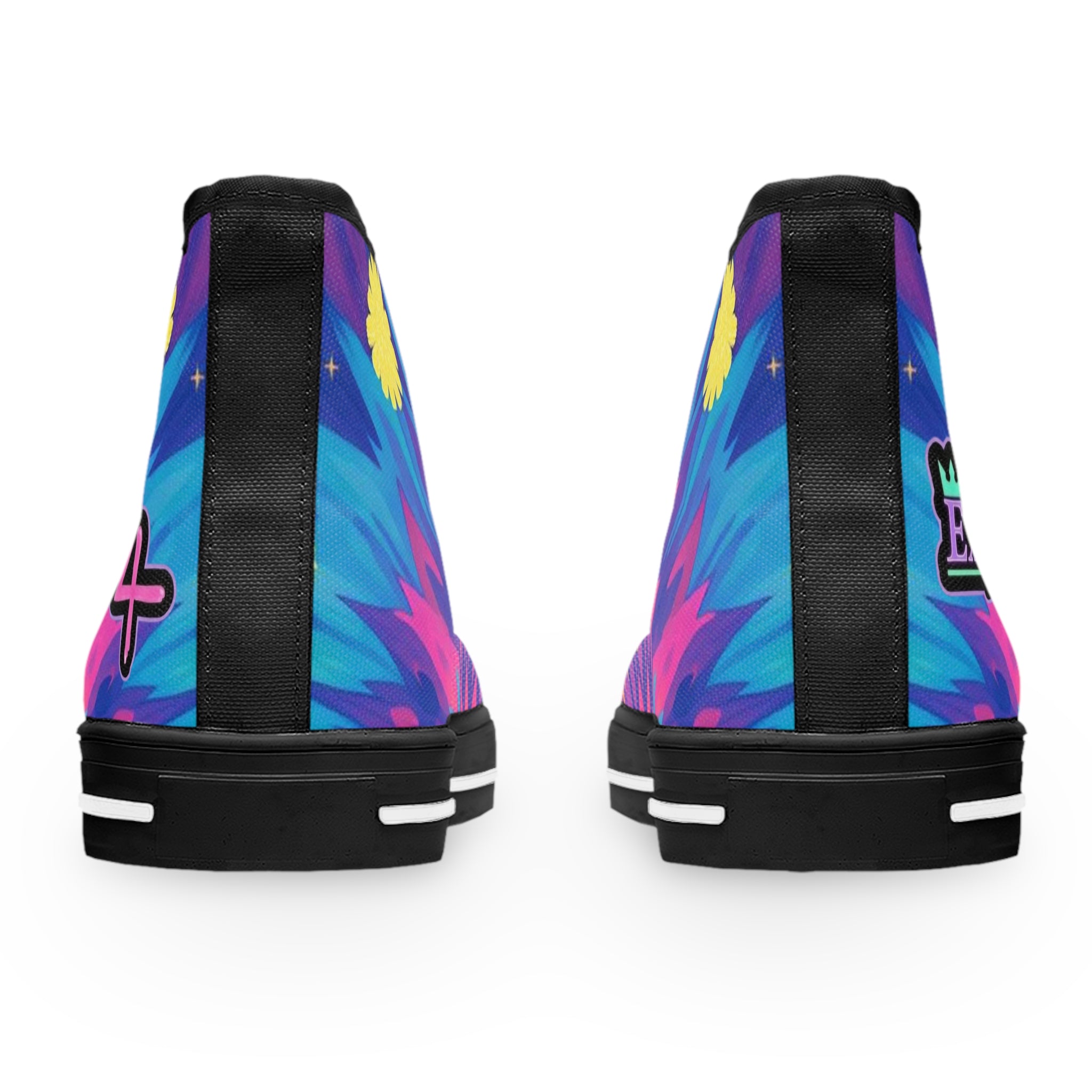 Women's High Top Sneakers — Vibrant Tie-Dye Floral High-Top Shoes