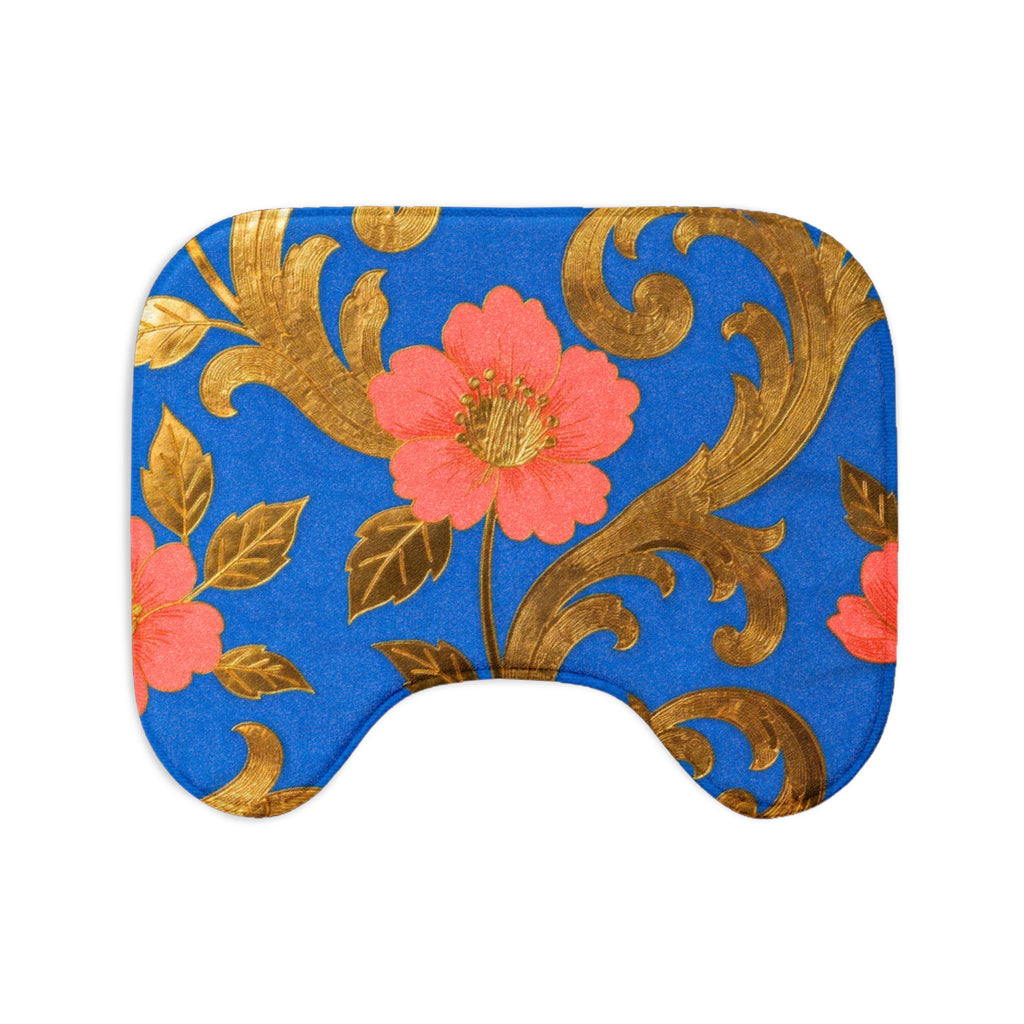 Floral Gold Scroll Toilet Seat Cover Set