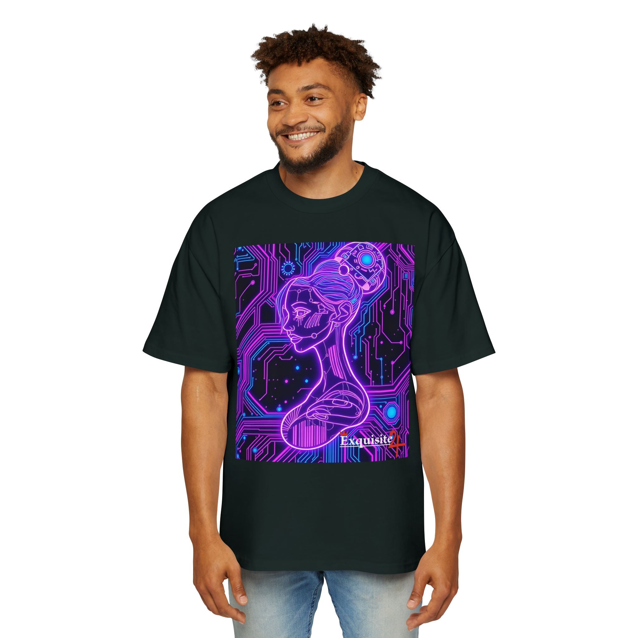 Cyberpunk Goddess Graphic Tee Oversized Men's T-Shirt