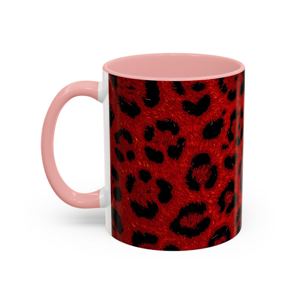 Red Leopard Print Accent Coffee Mug (11/15oz)