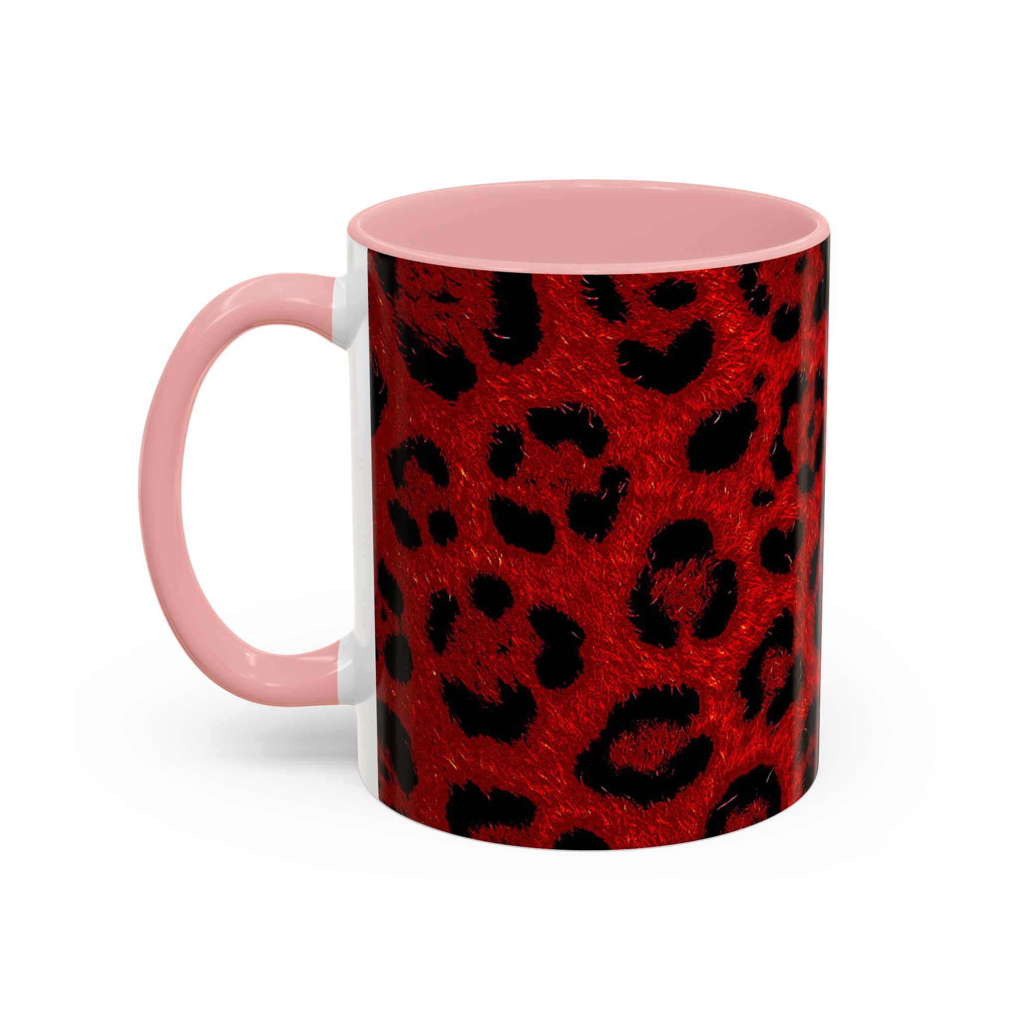 Red Leopard Print Accent Coffee Mug (11/15oz)