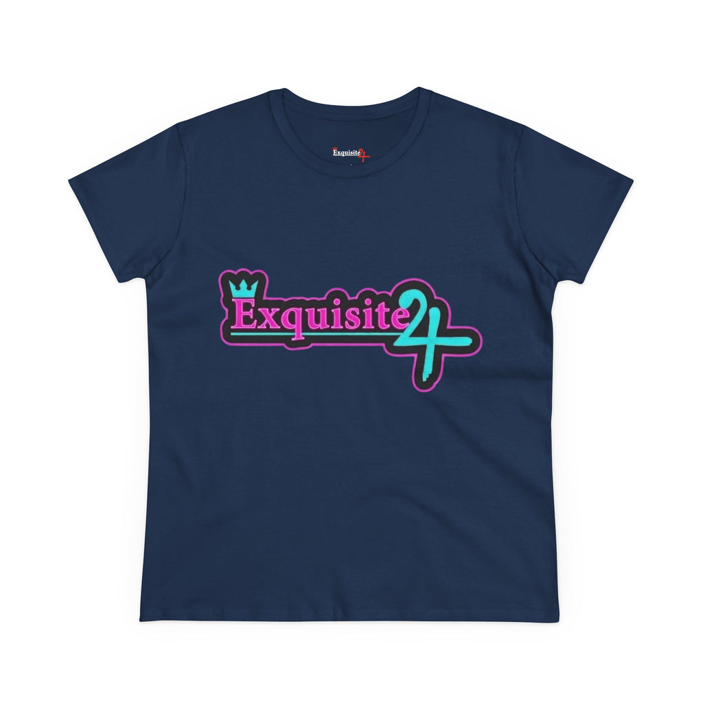 Exquisite 24 Sticker Logo Women's Graphic Tee – Neon Cotton Candy
