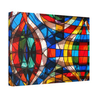 Stained Glass Abstract Stretched Canvas Print — Colorful Geometric Wall Art