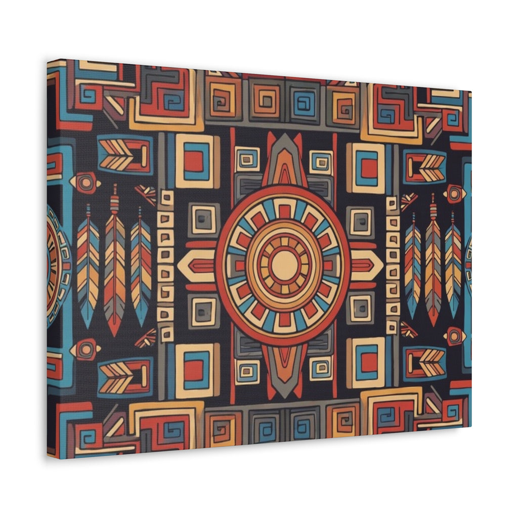 Southwestern Geometric Canvas Art — Tribal Mandala Wall Decor