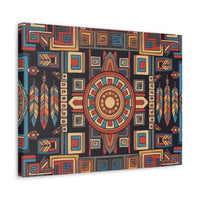 Southwestern Geometric Canvas Art — Tribal Mandala Wall Decor