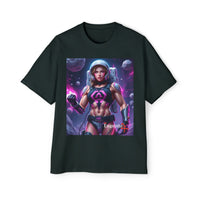 Astronaut Warrior Graphic Tee — Men's Sci‑Fi Space Gamer Oversized Shirt